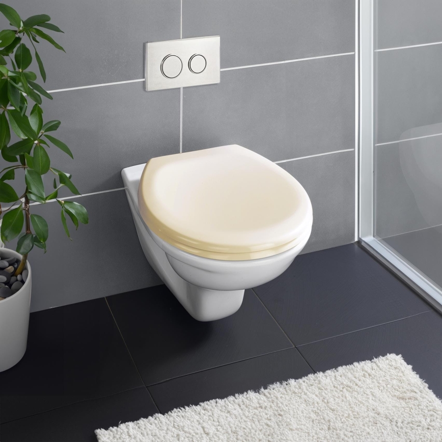 WENKO 18760100-WC tualeto sėdynė OTTANA 37,5x44,5 cm smėlio spalvos/sidabrinė