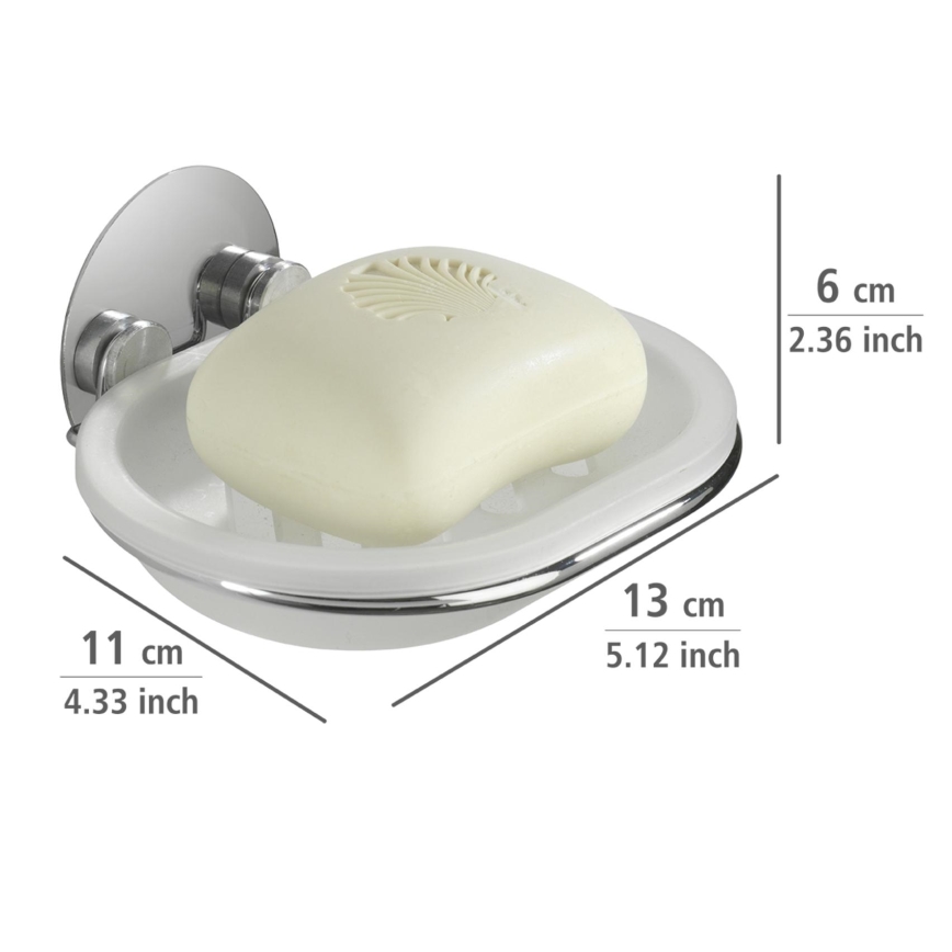 WENKO 18776100-Muilinė TURBO-LOC RUND STAHL 13x11 cm blizgus chromas/balta