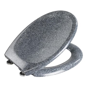 WENKO 18902100-WC tualeto sėdynė OTTANA 44,5x37,5 cm granitinė/pilka/sidabrinė
