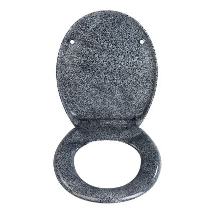 WENKO 18902100-WC tualeto sėdynė OTTANA 44,5x37,5 cm granitinė/pilka/sidabrinė
