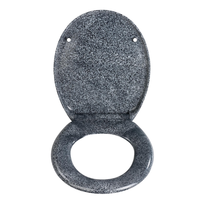 WENKO 18902100-WC tualeto sėdynė OTTANA 44,5x37,5 cm granitinė/pilka/sidabrinė