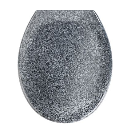 WENKO 18902100-WC tualeto sėdynė OTTANA 44,5x37,5 cm granitinė/pilka/sidabrinė