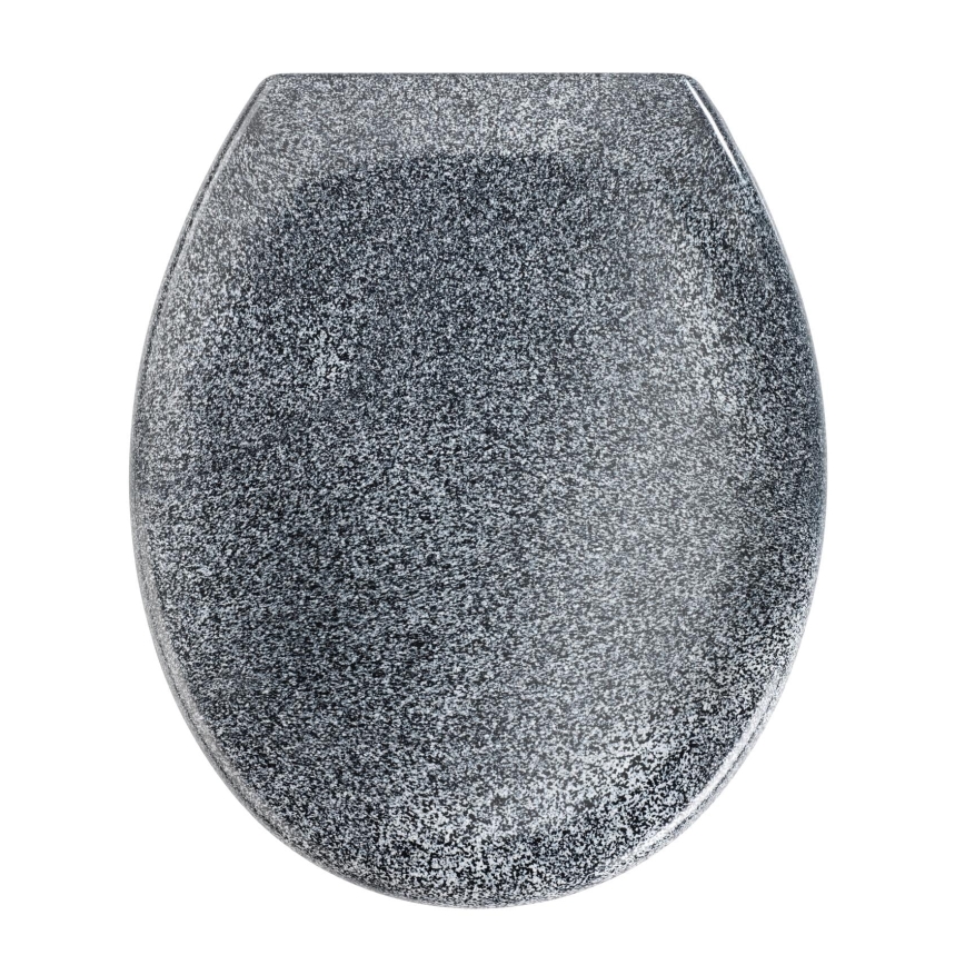 WENKO 18902100-WC tualeto sėdynė OTTANA 44,5x37,5 cm granitinė/pilka/sidabrinė