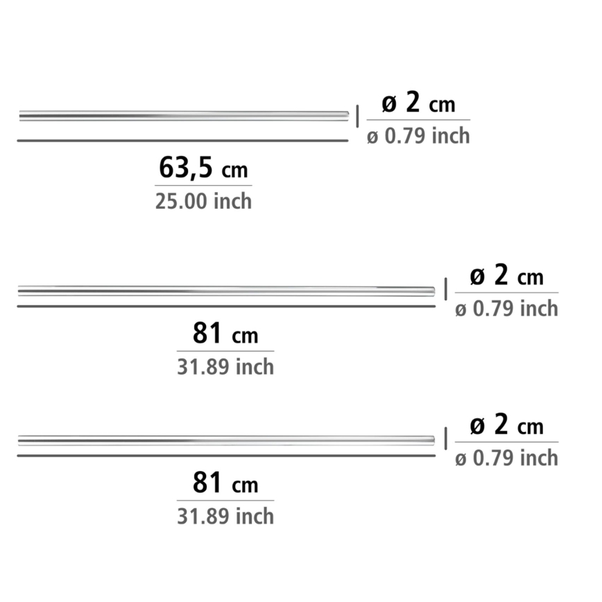 WENKO 19215100 - UNIVERSAL strypo laikiklis 2x2 cm, chromuotas/baltas