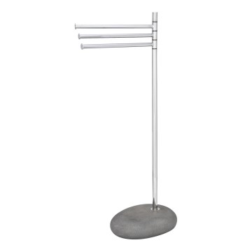 WENKO 19493100 - Rankšluosčių stovas PEBBLE STONE 38x84 cm, blizgus chromas/pilka