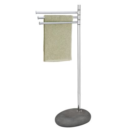 WENKO 19493100 - Rankšluosčių stovas PEBBLE STONE 38x84 cm, blizgus chromas/pilka