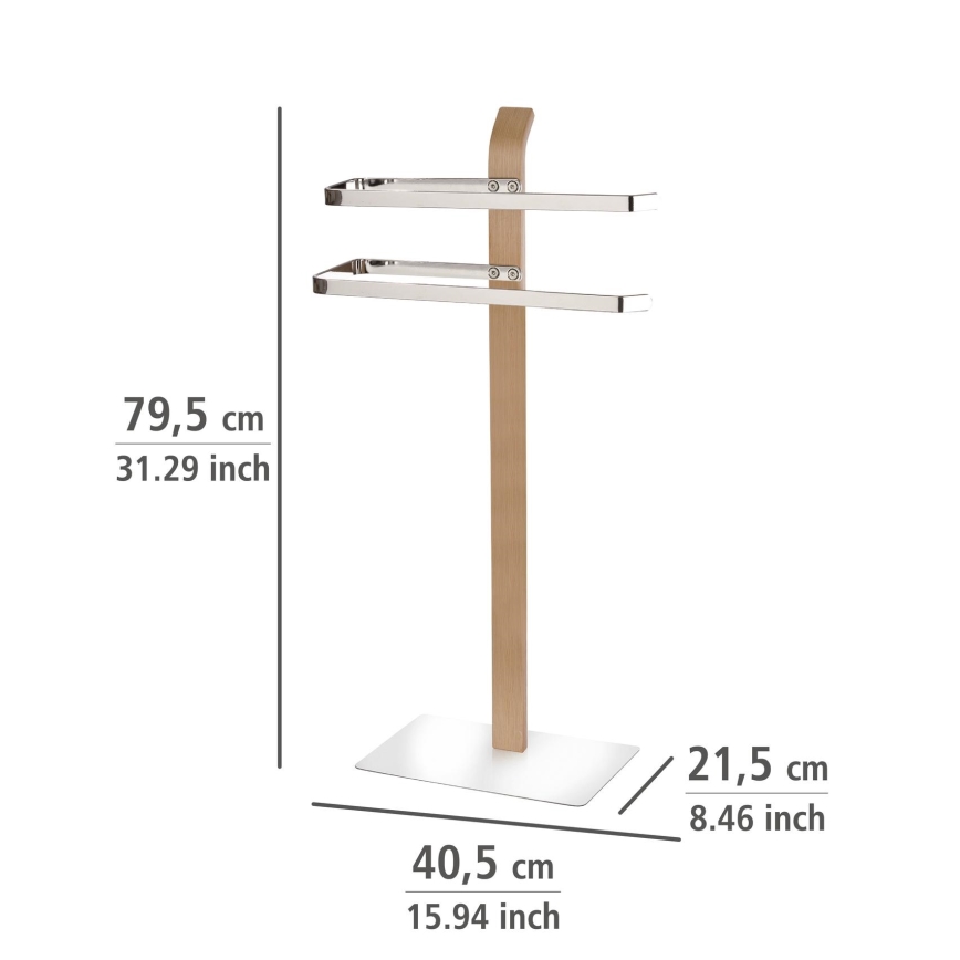 WENKO 20396100 - Stovas rankšluosčiams SAMONA 40,5x79,5 cm blizgus chromas/ruda