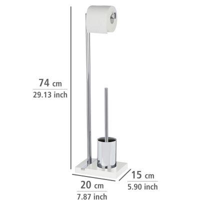 WENKO 20486100 - WC šepetys NOBLE 20x74 cm chromuotas/baltas