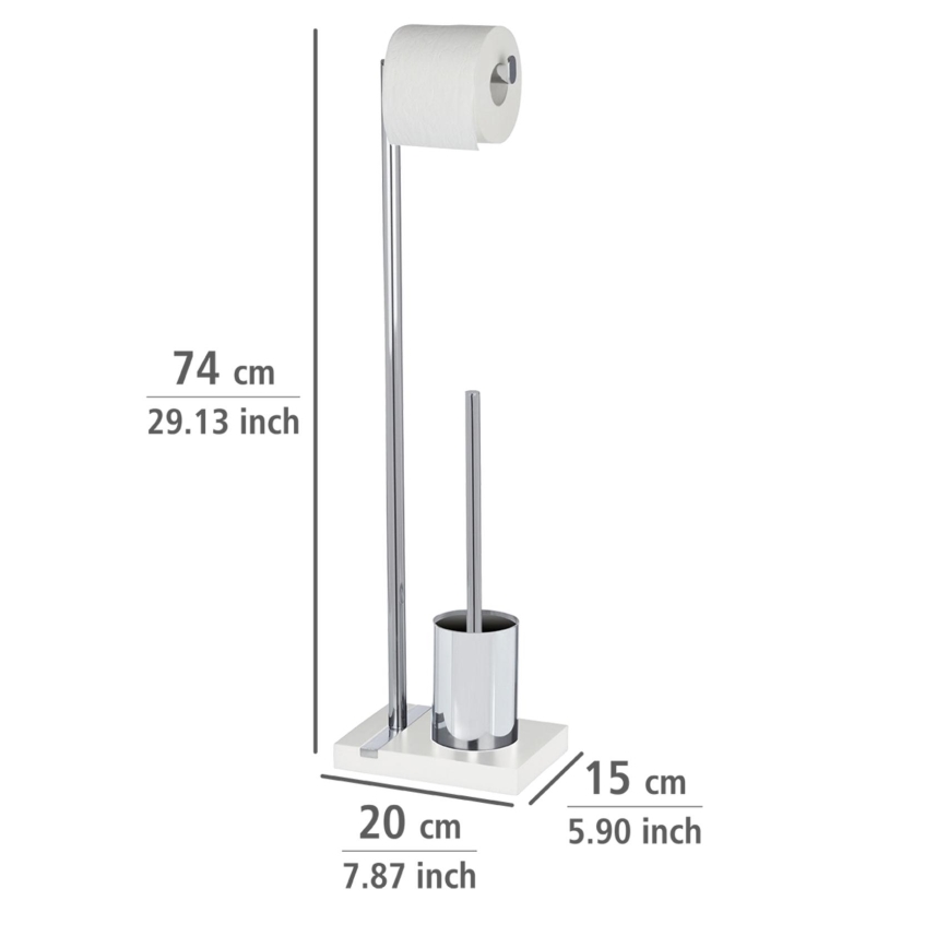 WENKO 20486100 - WC šepetys NOBLE 20x74 cm chromuotas/baltas