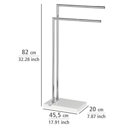WENKO 20487100 - Elegantiškas rankšluosčių stovas NOBLE 45,5x82 cm blizgus chromas/balta