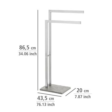 WENKO 20603100 - Rankšluosčių stovas GRANIT 43,5x86,5 cm iš nerūdijančio plieno/satinuotas/pilkas