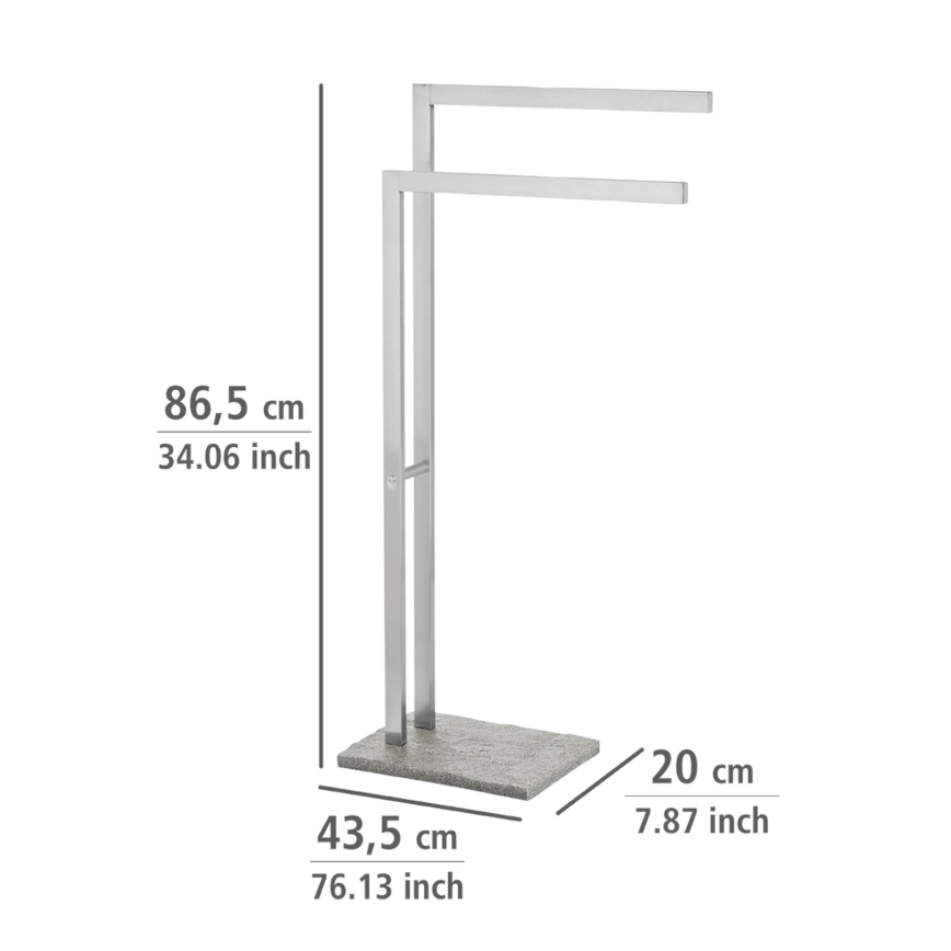 WENKO 20603100 - Rankšluosčių stovas GRANIT 43,5x86,5 cm iš nerūdijančio plieno/satinuotas/pilkas