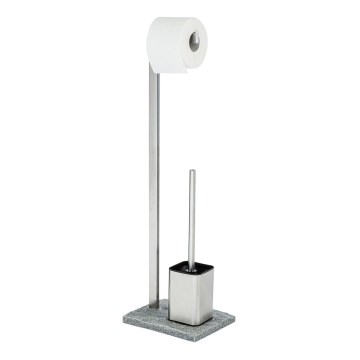 WENKO 20604100 - WC šepetys GRANIT 23x73,5 cm nerūdijančio plieno/satinuotas/pilka