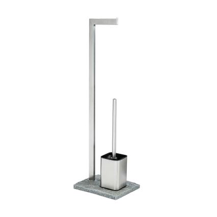 WENKO 20604100 - WC šepetys GRANIT 23x73,5 cm nerūdijančio plieno/satinuotas/pilka