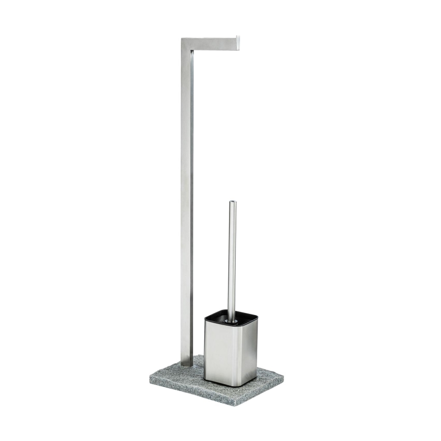 WENKO 20604100 - WC šepetys GRANIT 23x73,5 cm nerūdijančio plieno/satinuotas/pilka