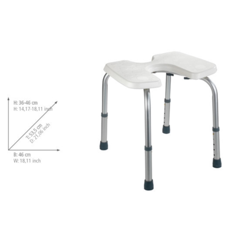 WENKO 206051100-kėdutė SECURA 46x53,5 cm balta/sidabrinė