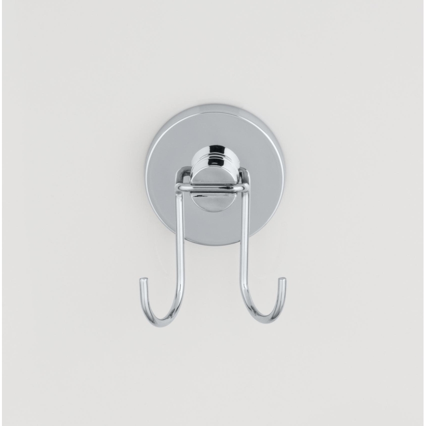 WENKO 20877100 - langų valytuvas VACUUM-LOC RUND STAH 24,5x25 cm, nerūdijančio plieno / blizgus chromas / sidabrinės spalvos