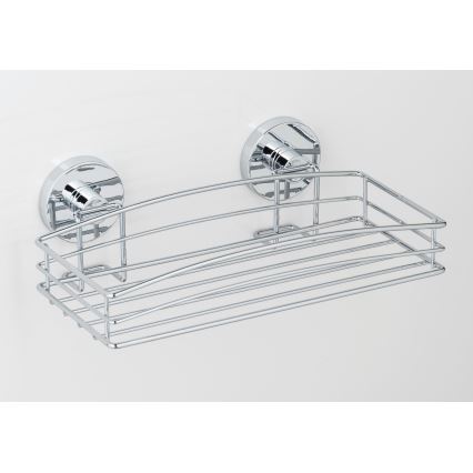 WENKO 20883100 – VACUUM-LOC apvali lentynėlė, plienas, 26 x 15,3 cm, blizgus chromas