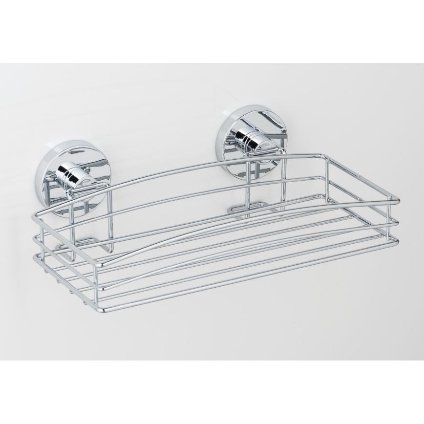 WENKO 20883100 – VACUUM-LOC apvali lentynėlė, plienas, 26 x 15,3 cm, blizgus chromas
