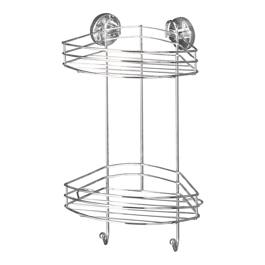 WENKO 20885100-Kampinė lentyna VACUUM-LOC RUND STAH 24,5x41 cm blizgus chromas