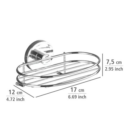WENKO 20890100-Muilo laikiklis VACUUM-LOC MILAZZO 16,5x12 cm blizgus chromas