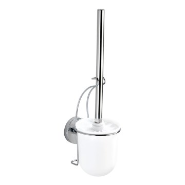WENKO 20898100-WC šepetys VACUUM-LOC MILAZZO 10x34 cm iš nerūdijančio plieno/blizgus chromas/balta