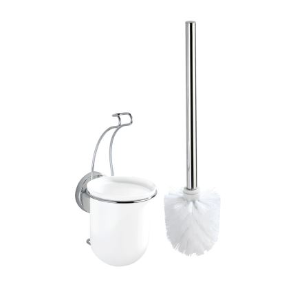 WENKO 20898100-WC šepetys VACUUM-LOC MILAZZO 10x34 cm iš nerūdijančio plieno/blizgus chromas/balta
