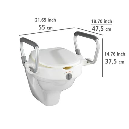 WENKO 20924100-Tualeto sėdynė SECURA 55x47,5 cm balta/sidabrinė