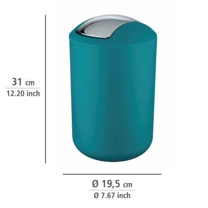WENKO 21227100 - Šiukšliadėžė BRASIL 19,5x31 cm turkio spalvos/blizgus chromas