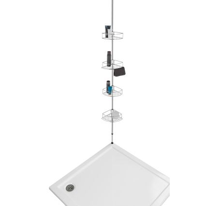 WENKO 21803100-Kampinė lentyna DOLCEDO 31x275 cm, iš nerūdijančio plieno, blizgus chromas