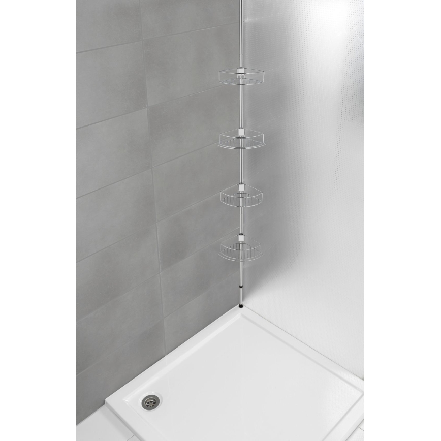 WENKO 21803100-Kampinė lentyna DOLCEDO 31x275 cm, iš nerūdijančio plieno, blizgus chromas