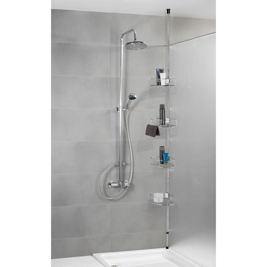 WENKO 21803100-Kampinė lentyna DOLCEDO 31x275 cm, iš nerūdijančio plieno, blizgus chromas