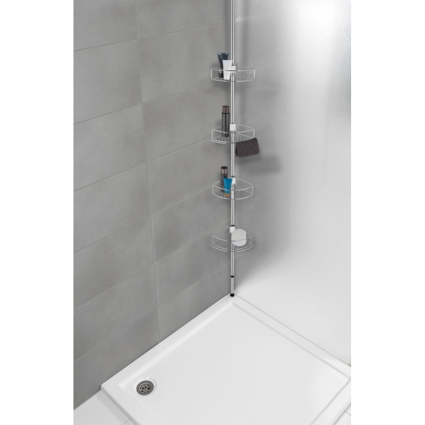 WENKO 21803100-Kampinė lentyna DOLCEDO 31x275 cm, iš nerūdijančio plieno, blizgus chromas