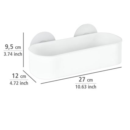 WENKO 21824100-OSIMO plastikinė lentyna 27x12 cm balta/skaidri