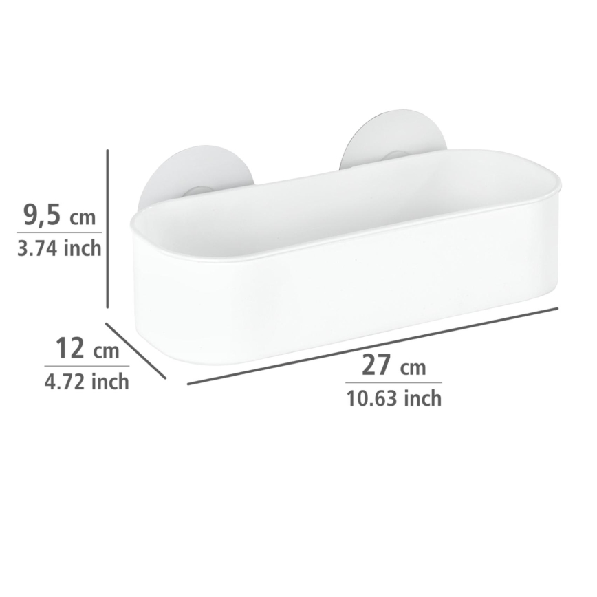 WENKO 21824100-OSIMO plastikinė lentyna 27x12 cm balta/skaidri