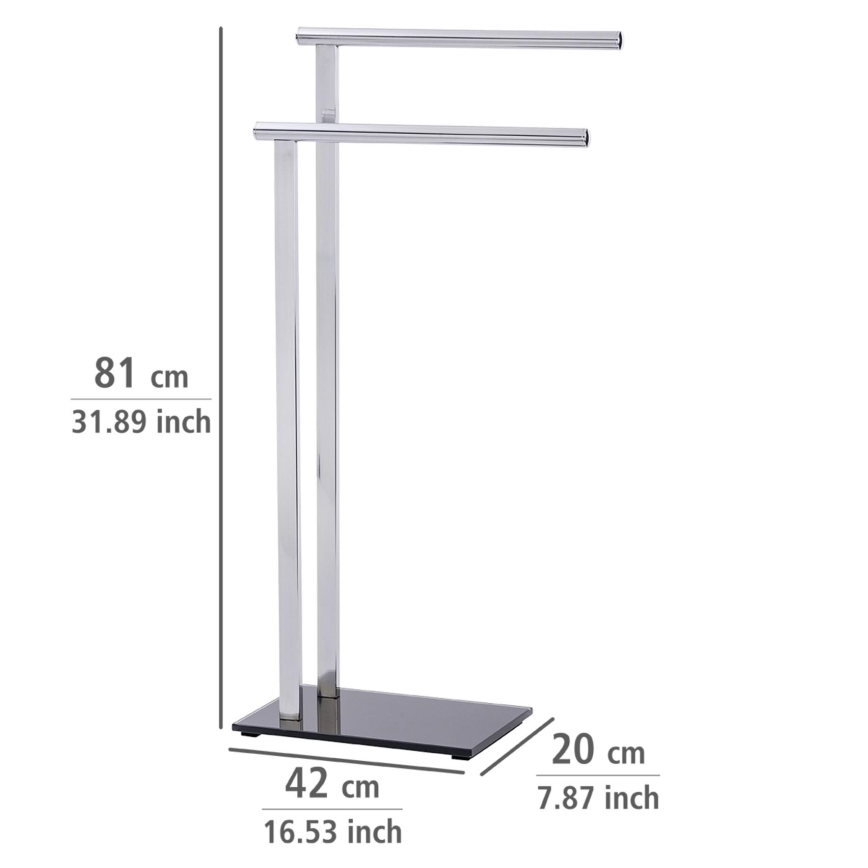 WENKO 22090100 - Rankšluosčių stovas LAVA 42x81 cm, nerūdijančio plieno / sidabro / juodos spalvos