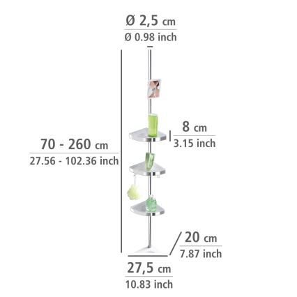 WENKO 22124100-Kampinis elementas PREMIUM 27,5x260 cm sidabrinis