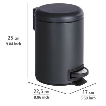 WENKO 22143800 - Krepšys LEMAN 17x25 cm juodas