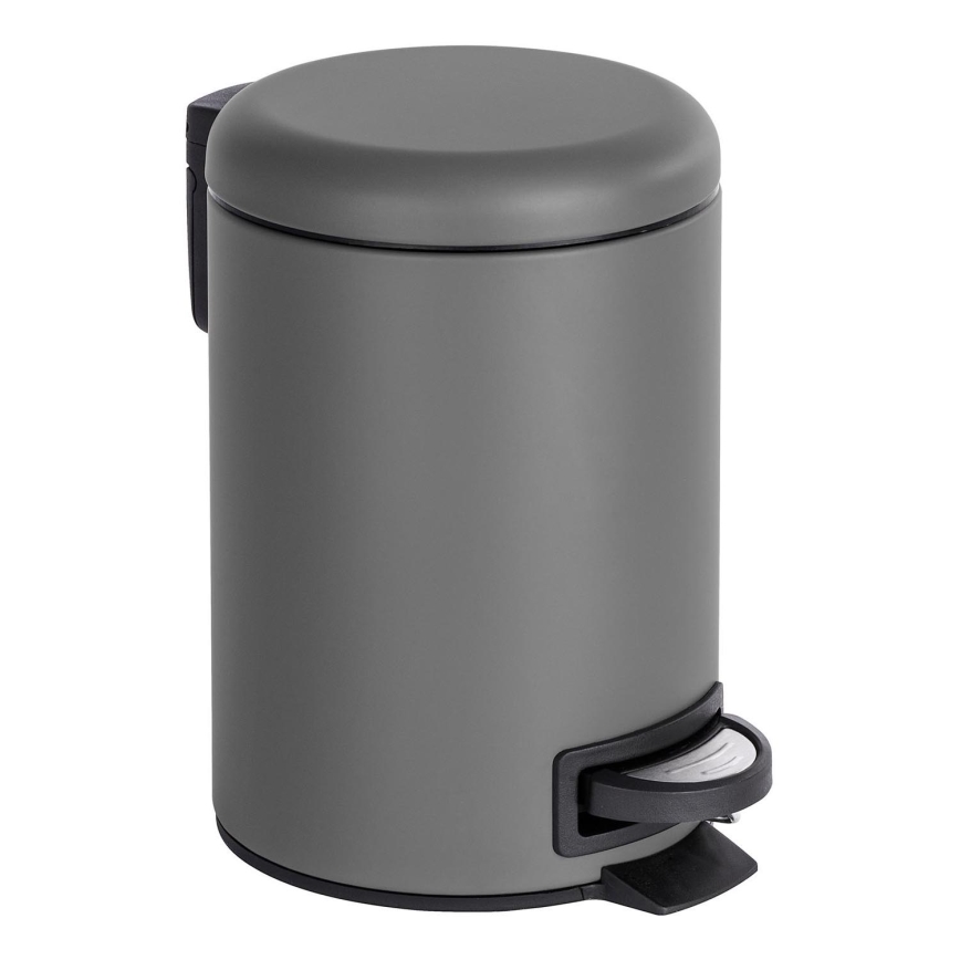 WENKO 22148100 - Šiukšliadėžė LEMAN 17x25 cm pilka/juoda