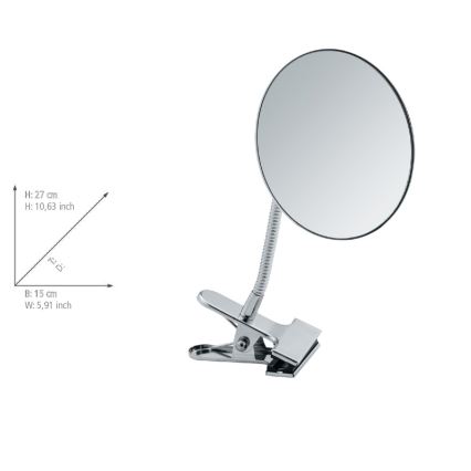 WENKO 22195100 - Kosmetinis veidrodis CLIP 15x27 cm blizgus chromas