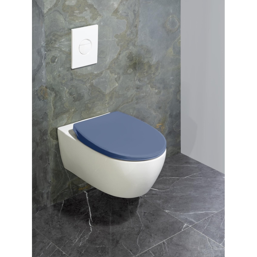 WENKO 22403100-WC tualeto sėdynė SAMOS 44,5x37,5 cm mėlyna/sidabrinė