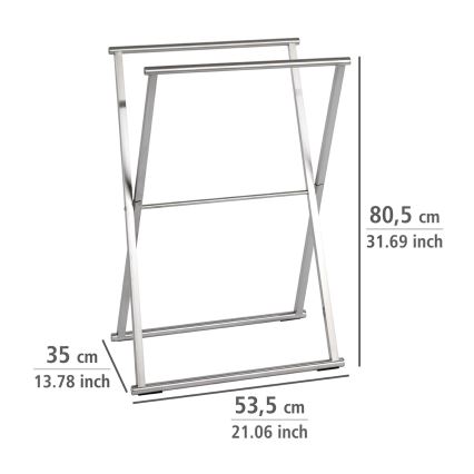 WENKO 22476100 - Rankšluosčių stovas LAVA 53,5x80,5 cm nerūdijančio plieno/sidabro spalvos