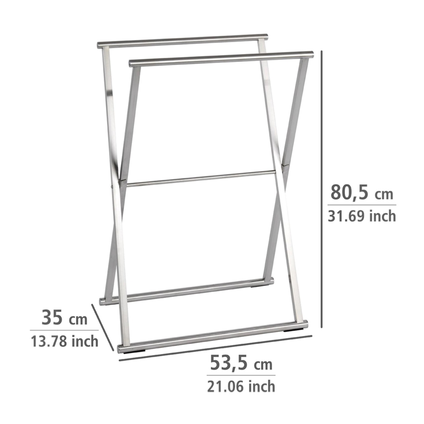 WENKO 22476100 - Rankšluosčių stovas LAVA 53,5x80,5 cm nerūdijančio plieno/sidabro spalvos