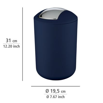 WENKO 22521100 - Šiukšlių dėžė BRASIL 19,5x31 cm mėlyna/blizgus chromas
