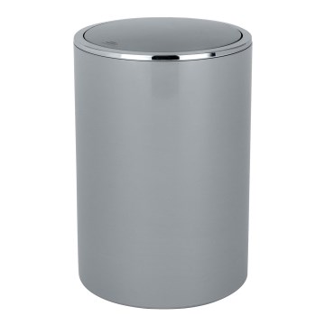 WENKO 22562100 - Šiukšlių dėžė INCA 18,5x25,5 cm pilka/blizgus chromas
