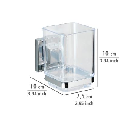 WENKO 22680100 - indelis VACUUM-LOC QUADRO ED 7,5x10 cm sidabrinis/blizgus chromas/skaidrus