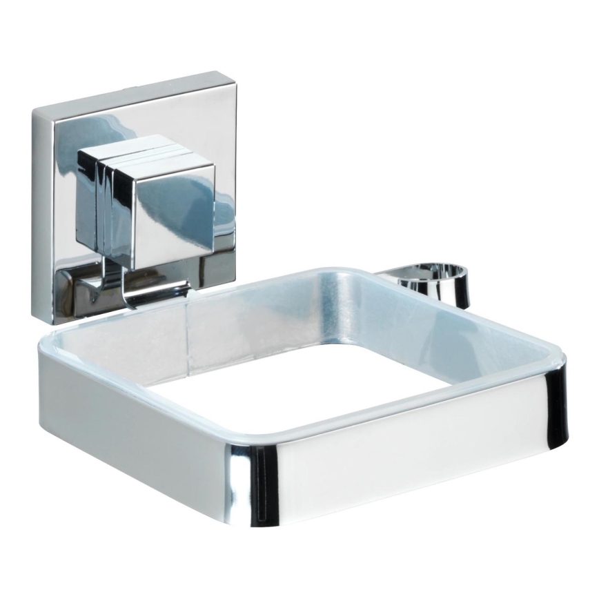 WENKO 22682100 - Plaukų džiovintuvo laikiklis VACUUM-LOC QUADRO ED 13,5x14 cm sidabrinis/chromuotas