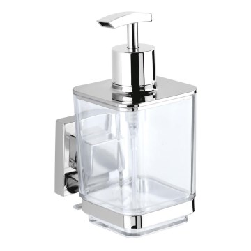 WENKO 22683100-Muilo dozatorius VACUUM-LOC QUADRO ED 7,5x16 cm sidabrinis/blizgus chromas