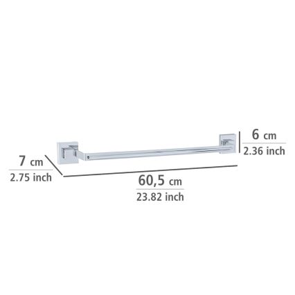WENKO 22684100-Rankšluosčių laikiklis VACUUM-LOC QUADRO ED 60,5x6 cm sidabrinis / blizgus chromas