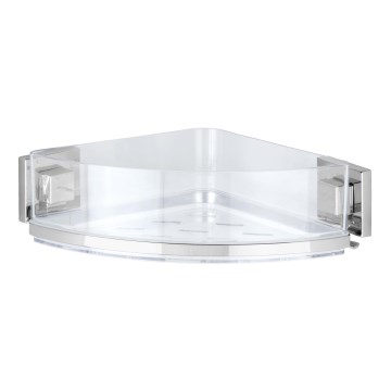 WENKO 22686100-Kampinė lentyna VACUUM-LOC QUADRO ED 28x19,5 cm sidabrinė/skaidri